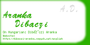 aranka dibaczi business card